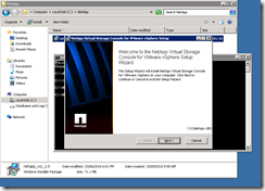 NetApp Virtual Storage Console for VMware vSphere Setup Wizard ended ...